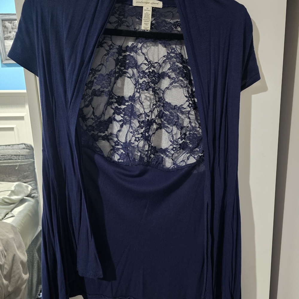 Ambiance Navy Lace Cardigan